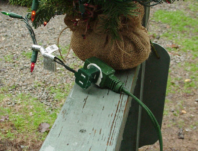Assembled Outdoor Christmas Light Plug Waterproofed with STUF Dielectric Grease Filler